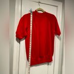 VTG Montgomery Ward Size S Red High Neck Short Sleeve Banded Waist Sweatshirt Photo 7