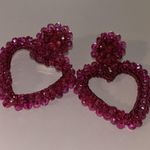 Francesca's Beaded Heart Earrings Photo 1