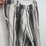 Vanilla Star Jeans Vanilla Star Striped Linen Pants Tie Misses Size 1X Grey & White Photo 5