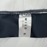 Wilo The Label Women M High Waisted Biker Short Blue Yellow Stripe Athleisure Size M Photo 2