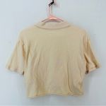 American Eagle  Short Sleeve Polo Cropped Shirt Woman’s Size XS Light Pink Cream Photo 9