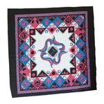 Vintage Southwestern Print Black Pink Blue Cotton Bandana Pocket Square Photo 0