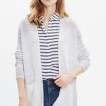 Madewell  Linen Blend Open Front Pocket Cardigan Sweater Classic White size XS Photo 0