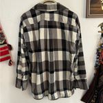 Free People NWOT IZZY CARGO SHIRT XS BLACK CREAM GRAY SNAP BUTTONS FLANNEL Photo 6