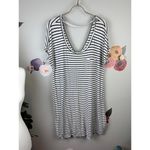 American Eagle  Soft & Sexy Striped Black & White T-Shirt Dress - Size - Large Photo 3
