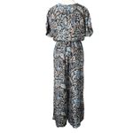 J McLaughlin Marea Wide Leg Jumpsuit Black Blue Paisley Print Silk Size Medium Photo 3