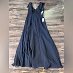 Jenny Yoo $275+  Cecilia Ruffled Chiffon Long Dress Gown wedding bridesmaid  NAVY Photo 2