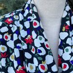 Impressions Vintage 80s 90s Faux Wrap Blouse Black White Abstract Floral L Photo 4