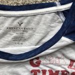 American Eagle blue&white 3/4 arm length baseball style Outfitters shirt, size L Photo 1