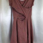 SO Pink & Gray Stripe skater Dress Medium Photo 3