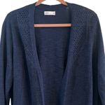 Cable & Gauge New Navy Blue Open-Front Pointelle Sweater Cardigan Size 0X Photo 8