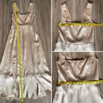 Show Me Your Mumu  Claire Midi Dress Champagne Luxe Satin Slit Sleeveless Gold S Photo 13