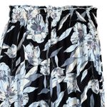 Billabong Like New Black Floral Crinkle Wide Leg Pull-On Pants Large Photo 2