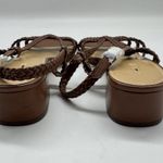 NWD J. Crew Braided Strappy Heels Size 12 Vegan Leather Chocolate Brown Photo 7