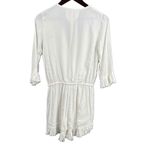 Piyama Romper White Lightweight Ruffle Drawstring Waist Bridal Resort XS Photo 3