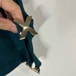 Savage X Fenty Rihanna Sport Shorts Small Teal Cutout Gold X Hardware NWT Blue Photo 4