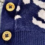 Lilly Pulitzer Nila Navy Sweater Zebra Jacquard with Side Button Detail Sz XS Photo 6
