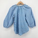 Vineyard Vines Island Ocean Breeze Seastitch Block Print Popover Blue Blouse XS Photo 4