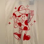 Chemistry NWT  Size L Red Smiling Pizza Man Cream Short Sleeve Crew Tee Shirt Photo 3