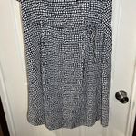 Attention NWOT Blue/White Print V Neck Short Sleeve Faux Wrap Dress size L Photo 5