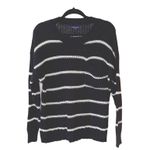 American Eagle Black & White Striped Chunky Knit Sweater Photo 0
