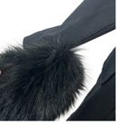 ZARA  Jacket Coat Fitted Fur Trim Manteco Wool Blend Black Size Small Photo 8