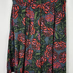 LuLaRoe  Madison Skirt Womens Small Black Floral Pull On Pleated Dark Romantic Photo 0