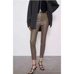 ZARA ✨ Faux Leather Legging in Light Brown Sz Large✨ Photo 1