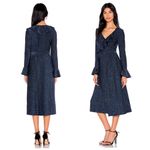 Free People  One More Time Lurex Wrap Dress in Navy Photo 13