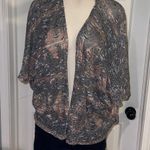 Jolt Gray and Brown Shrug Sweater with Batwing Sleeves EUC y2k sz XS/S Photo 0