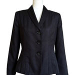Kasper Blazer Black Monochromatic Long Sleeve Tailored Jacket Size 8 Petite Photo 0