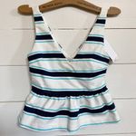 ZARA Striped Peplum Top V Neck Low Back Tank NWT sz XS Photo 4