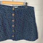 Fat Face Navy Patterned Button Front 100% Cotton Skirt Size 16 Photo 4