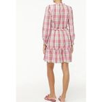 J.Crew  NWT Plaid Mini Dress Ruffle Trim Sweet Briar Marine Salt Pink size 10 Photo 1