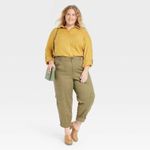 Knox Rose Womens Twill Ankle Cargo Pants in Olive Green Size XL Photo 6