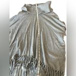 Michael Kors Woman's Ribbed Sweater Cowl Neck gray Fringed bottom‎ Size XL Photo 5