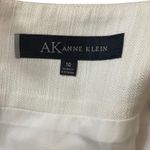 Anne Klein AK Women's White Linen Blend Button Detail Knee Length Skirt Size 10 Photo 5
