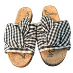 Sam Edelman Henna Plaid Black White Checkered Bow Slide Sandal Sz 6 Photo 0
