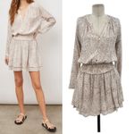 Rails Jasmine Dress Long Sleeve Watercolor Leopard Print Tan Cream Size Small Photo 1