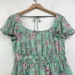Lila Rose Lily Rose Seafoam Green Floral Short Sleeve Scoop Neck Mini Length Dress Size XL Photo 7