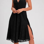 Lulus Waverly Black Lace Midi Dress NEW Photo 0