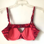 Victoria's Secret Vintage Y2K Underwire Red Pink Tie Dye Bikini Top 34C Photo 2