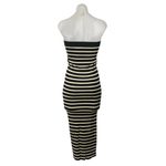 J.Crew Cyan Black White Striped Strapless Maxi Bodycon Sweater Tube Dress Size S Photo 2