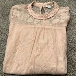 Ultra Pink  Elegant Lace Blouse in Soft Beige large Photo 0