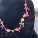 Betsey Johnson  Pink Crystal fish necklace And Earrings (A75) Photo 4