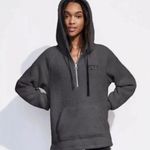 PINK - Victoria's Secret  half zip dark gray Sherpa hoodie Photo 0