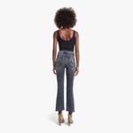 MOTHER the Insider Crop Step Fray in Train Stops Size 25 Denim Ankle Jean Black Photo 1