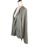 Adrienne Vittadini  gray linen blend open cardigan L Photo 2