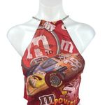 Furst of a Kind M&M’s x  Red Halter Crossback Metal Chain Cami Crop Tank Top Sz S Photo 0