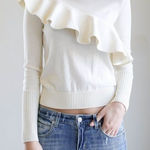 Apiece Apart NWOT Sterre Ruffle Crewneck Sweater Photo 0